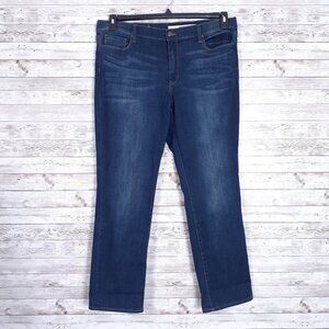 DKNY Womens Jeans Sz 14 Straight Dark Blue 339A